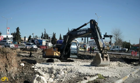 Kavşak çalışması tüm hızıyla sürüyor