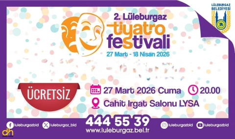 Lüleburgaz 2. Tiyatro Festivali başlıyor