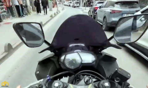 Tek tekerlek üstünde ilerledi, cezayı yedi