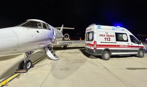 54 günlük bebek, ambulans uçakla sevk edildi