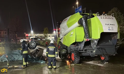 8 takla atan otomobil biçerdövere çarptı 1 kişi ağır yaralandı