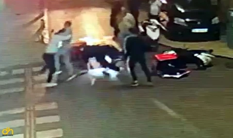 İki grup arasında sopa, tekme ve yumruklu kavga
