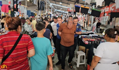 Pazar yerinde kadınların görüntülerini çeken şüpheliye gözaltı
